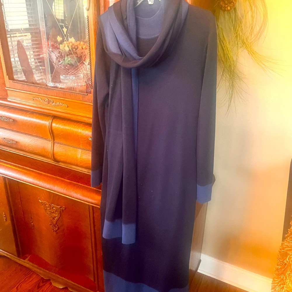 Women’s Size: Large Vintage Adrianna Papell Dress with matching scarf
